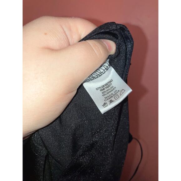 NWT IRIS Black Sparkle Bustier Crop Top/ Bra Top Size Large - Picture 9 of 9